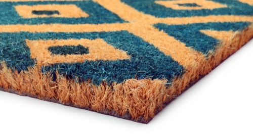 Kimberley Blue Diamond PVC backed Long Coir Doormat