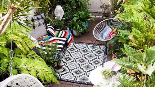 Lhasa Black and Cream Moroccan Recycled Plastic Outdoor Rug