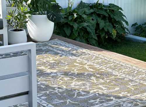 Nain Beige Recycled Plastic Outdoor Rug