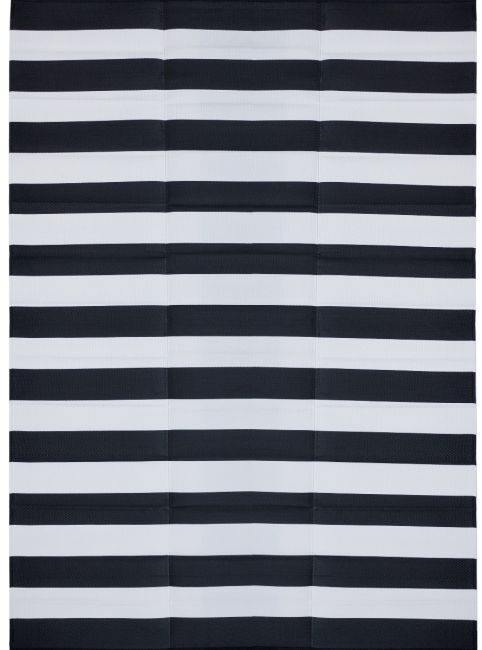 Brittany Black & White Stripes Foldable Waterproof Large Camping Mat - 270x360 CM