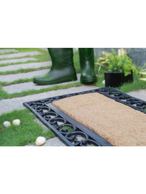 45x120 cm Vista Plain Natural Rubber Bordered Coir Doormat
