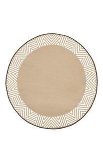 Olympia Beige & White Modern Recycled Plastic Round Outdoor Rug