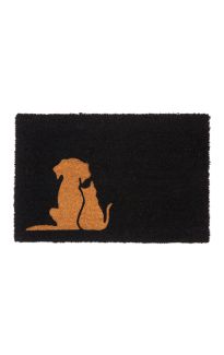 Buddies Black and Natural pvc backed coir doormat