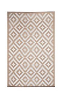 Aztec Beige and White Outdoor Rug