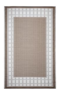 Europa Chestnut & Walnut Brown Geometric Recycled Plastic Reversible Outdoor Rug