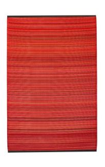Cancun Sunset Bright Red Toned Melange Recycled Plastic Outdoor Rug