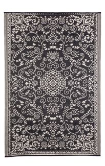 Murano Black and Cream Traditional Reversible Large Rug
