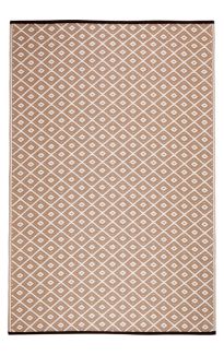 Kimberley Beige and White Diamond Recycled Plastic Reversible Outdoor Rug