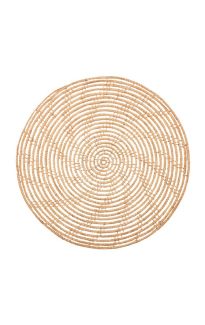 Set Of 4 Magpie 38 cm Palm Fibre Handmade Round Placemat
