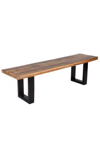 Nova 3 Seater Long Wooden Seating Bench with Metal Legs - 160 cm