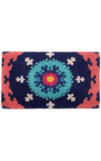 Suzanni Multicolour Blue Medallion Thick Doormat