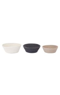 Set of 3 Tazing Modern Handmade Black & White Jute Decorative Fruit Bowls